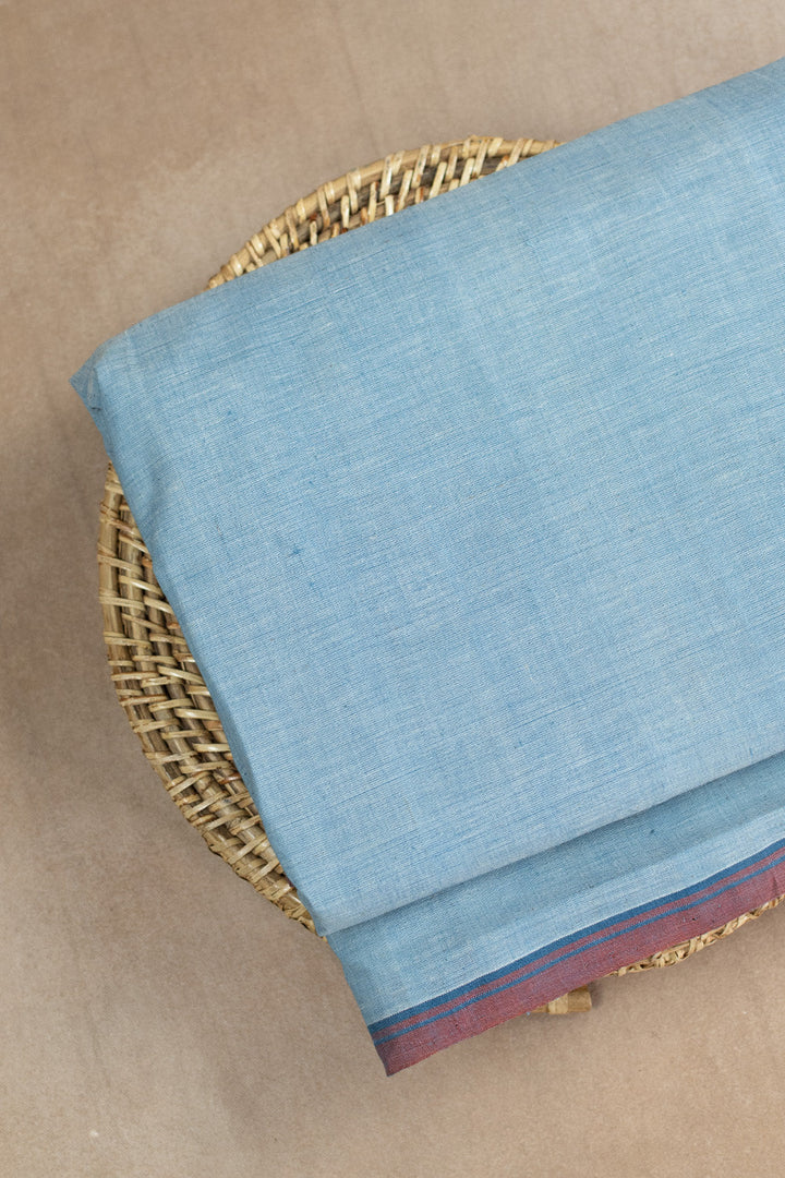 Mild Blue Handspun Cotton Fabric - 0.65m