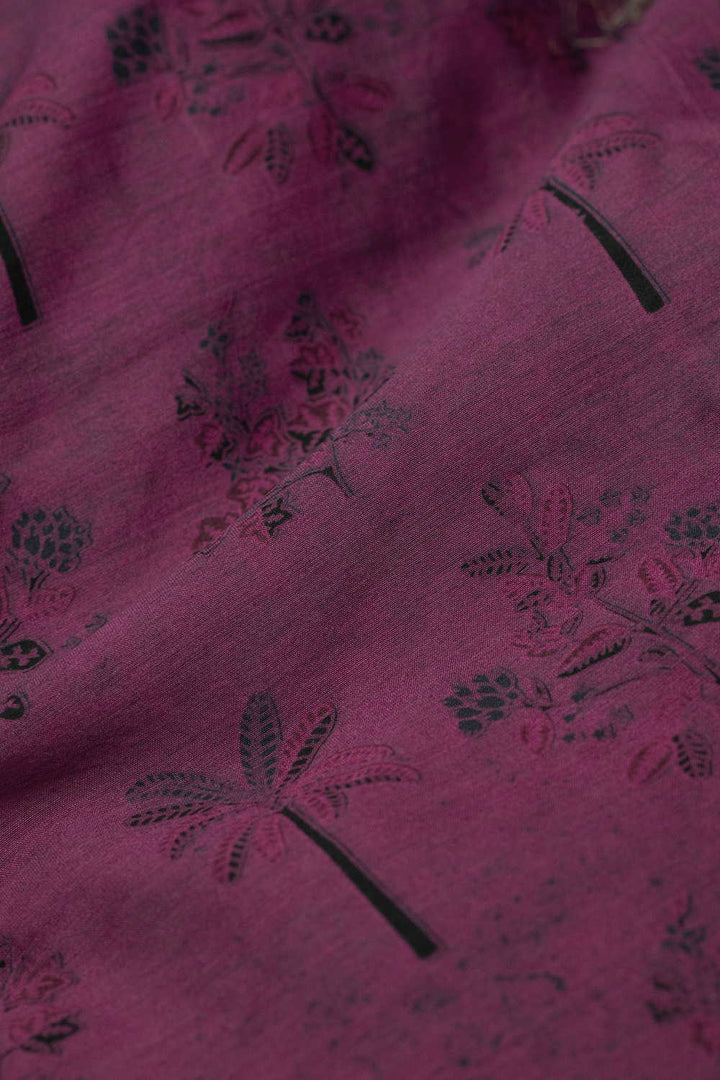 Block Printed Silk Cotton Fabric - Matkatus 