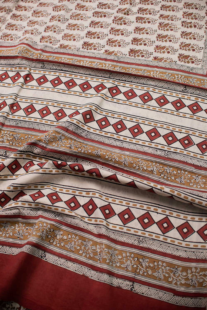 Block Printed Cotton Sarees - Matkatus 