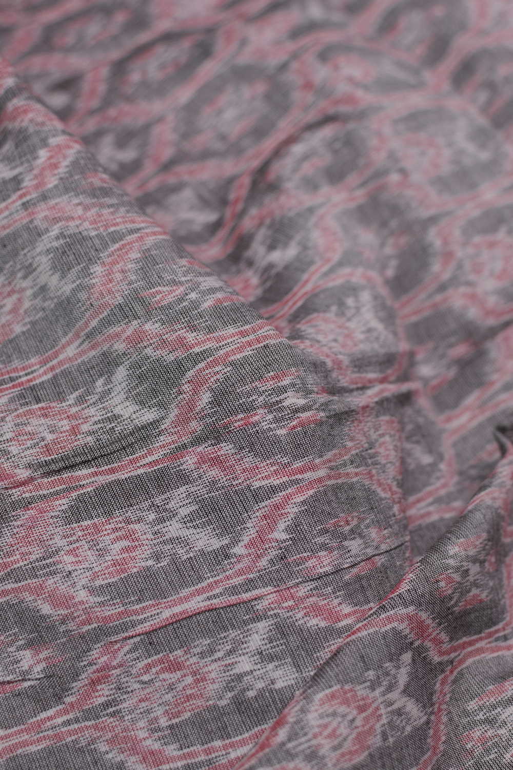 Grey Orissa Ikat Cotton Fabric