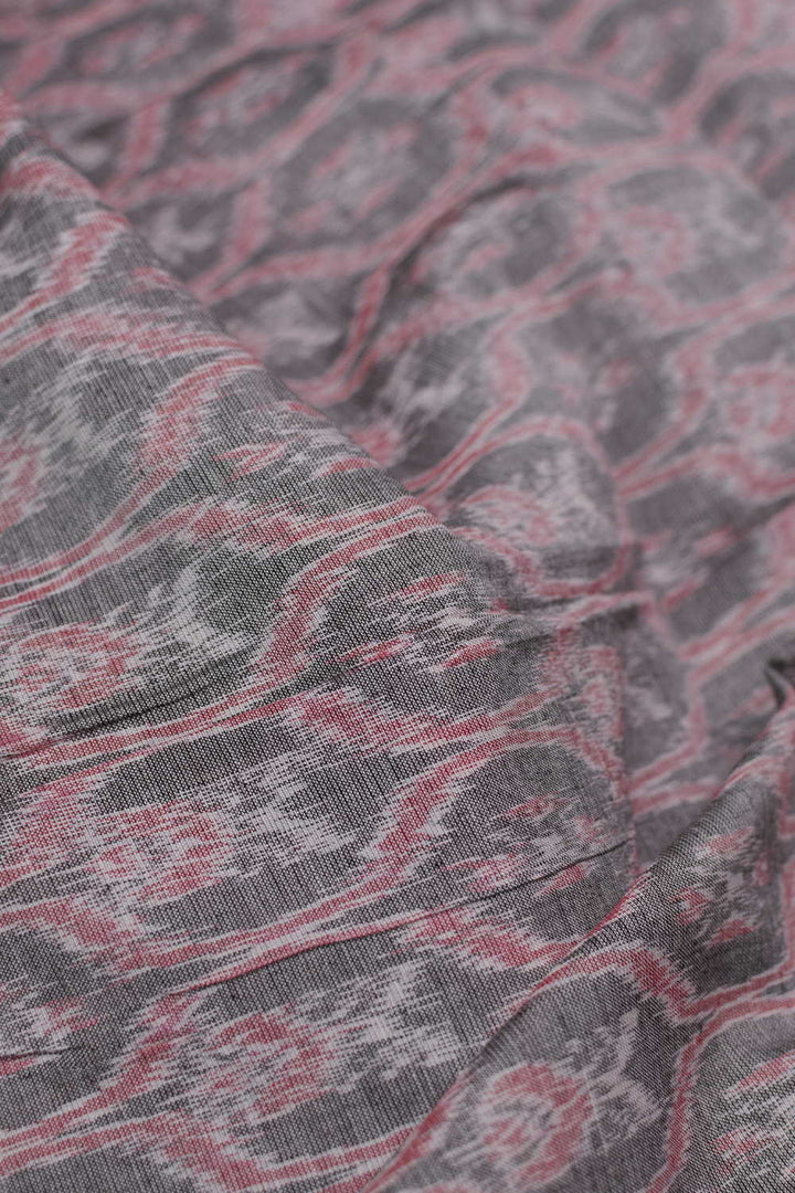 Grey Orissa Ikat Cotton Fabric