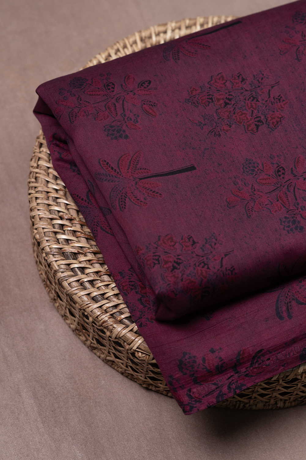 Block Printed Silk Cotton Fabric - Matkatus 