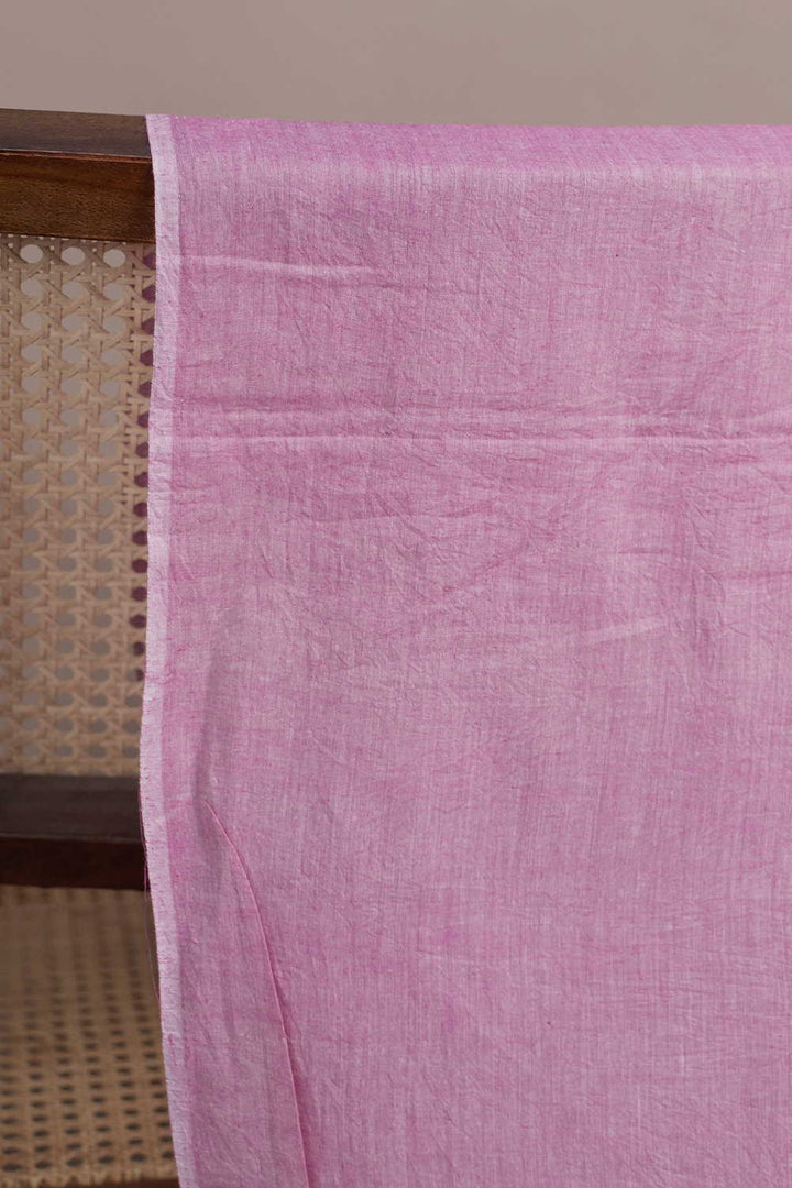 Plain Pink Handwoven Mul Cotton Fabric