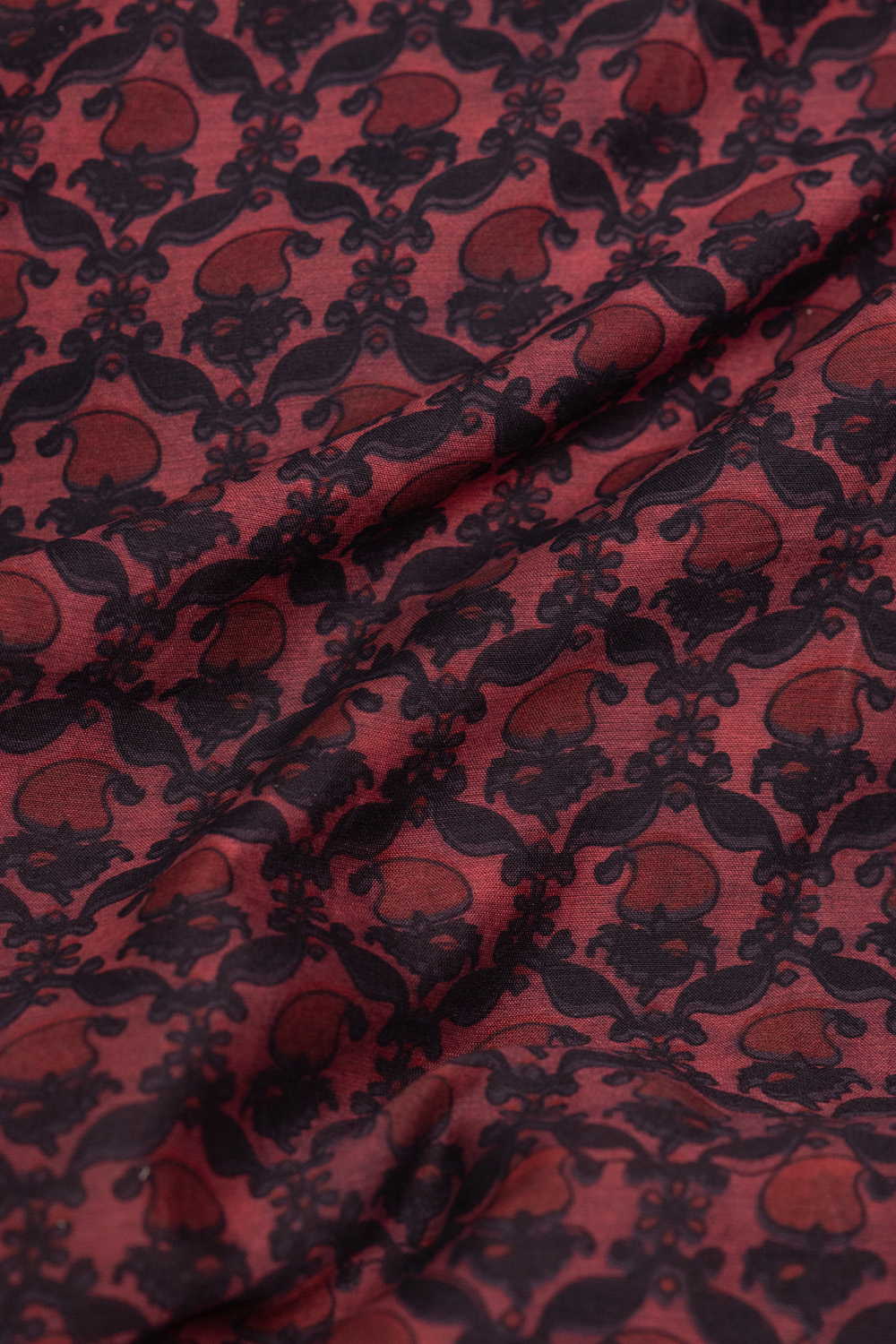 Block Printed Silk Cotton Fabric - Matkatus 