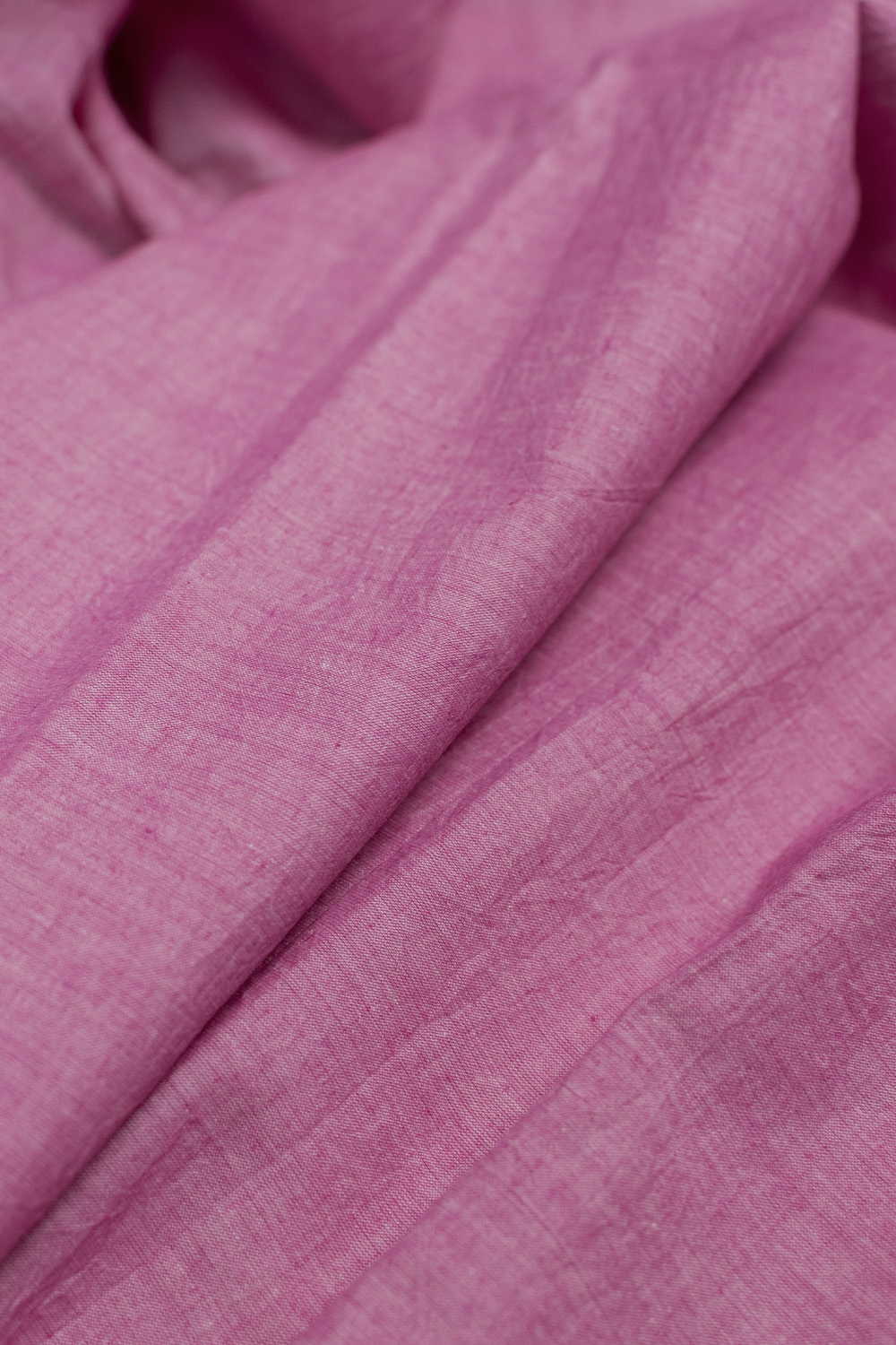 Plain Pink Handwoven Mul Cotton Fabric