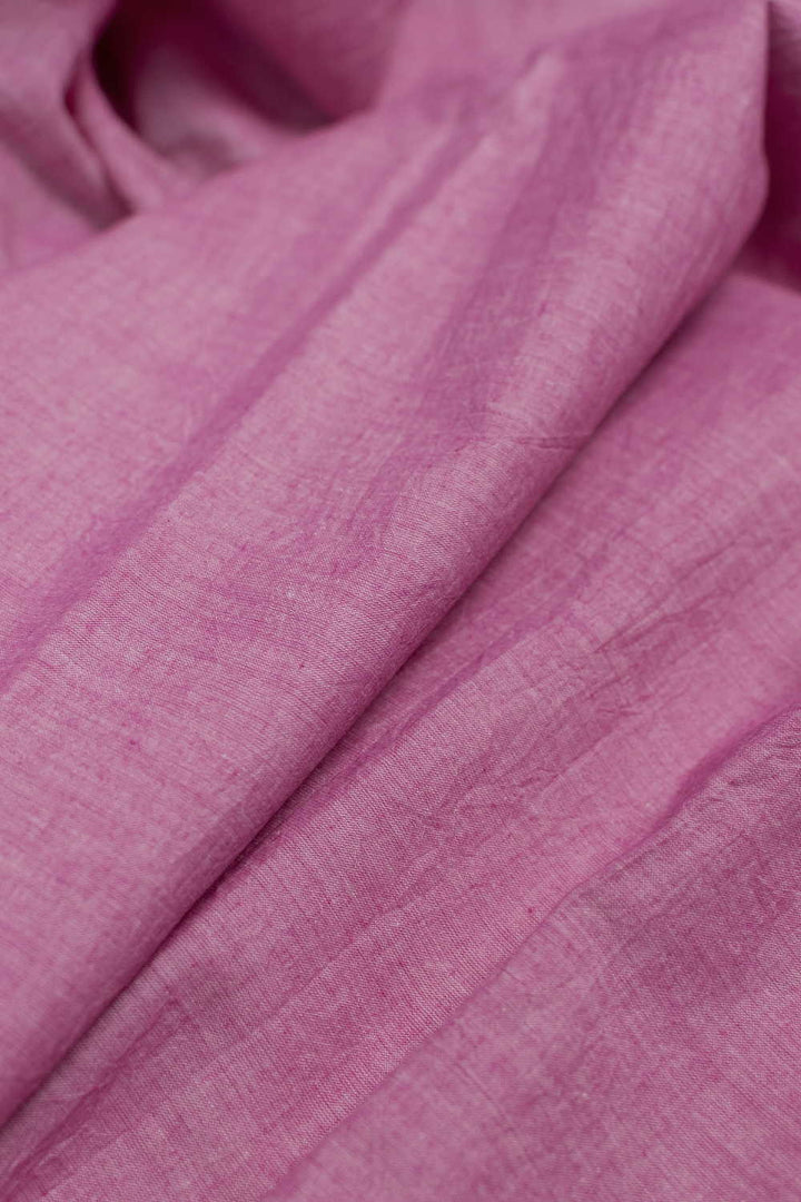 Plain Pink Handwoven Mul Cotton Fabric
