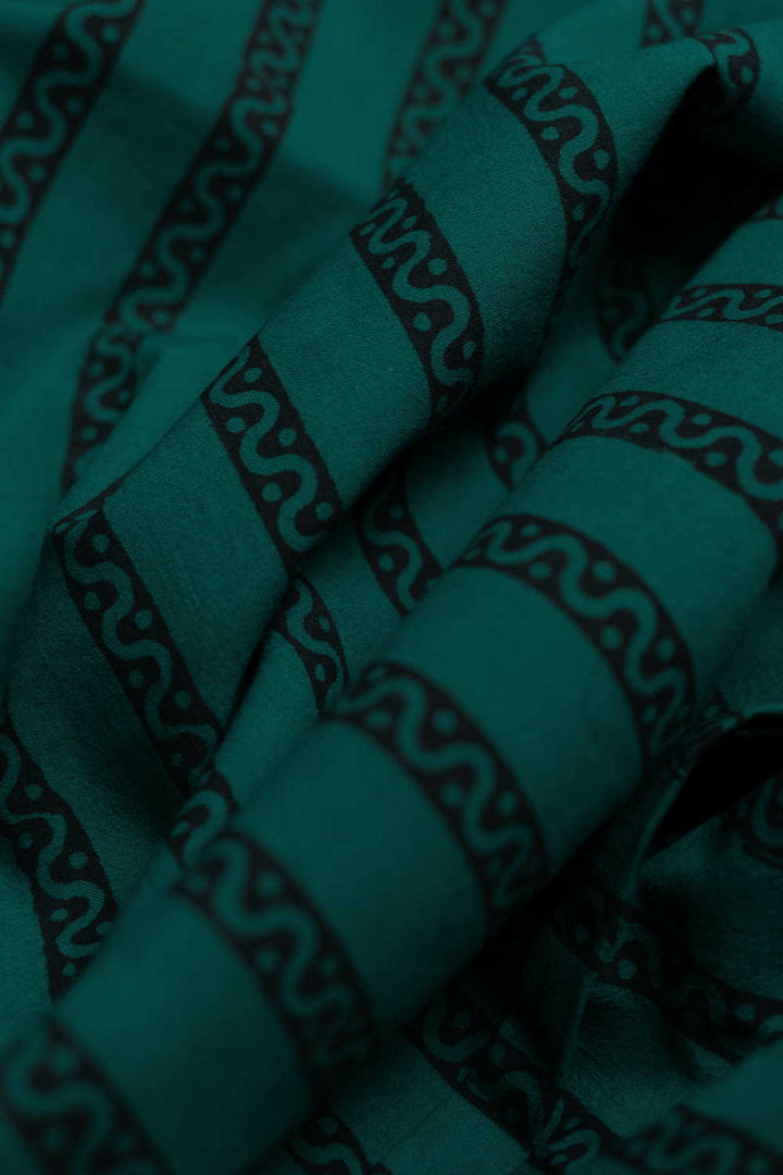 Pine Green Bagh Cotton Fabric - 0.7m