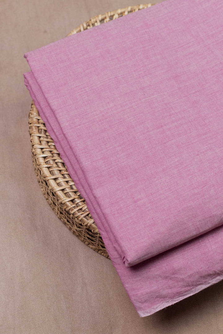 Plain Pink Handwoven Mul Cotton Fabric
