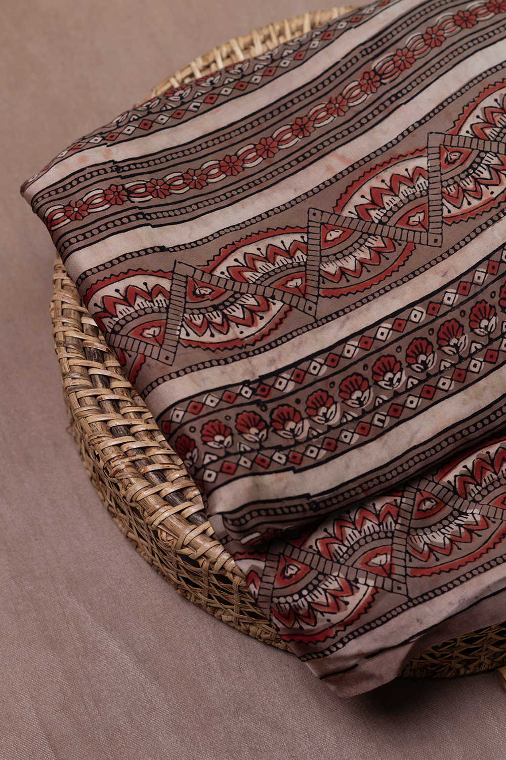 Block Printed Modal Silk Fabric - Matkatus 
