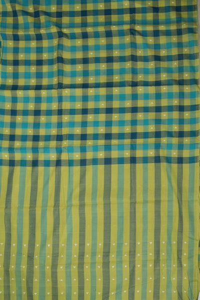 Multi-Color Checks Handwoven Cotton saree