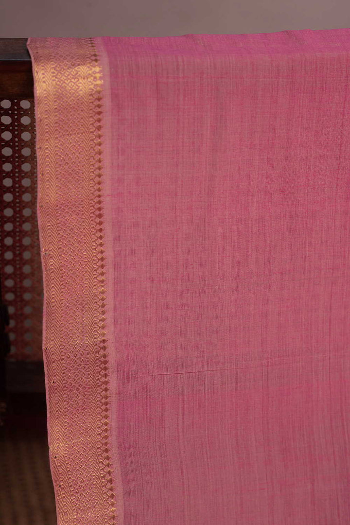 Shades of Pink Mangalagiri Border Cotton Fabric