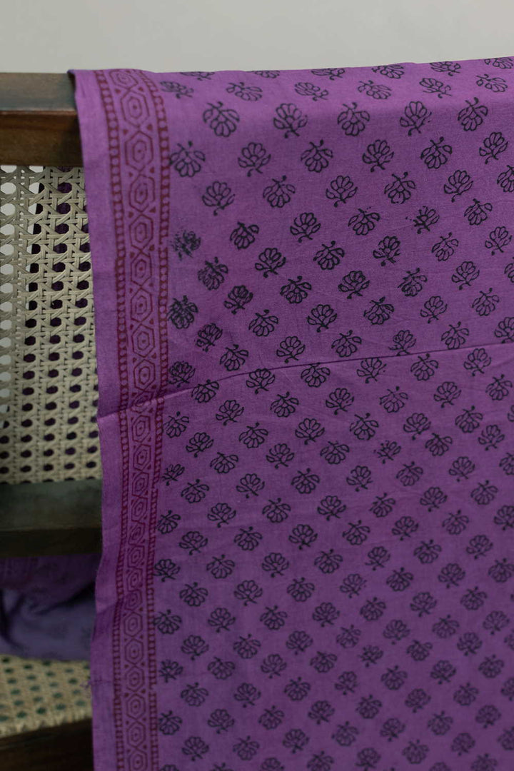 Velvet Purple Bagh Cotton Fabric- 0.5M