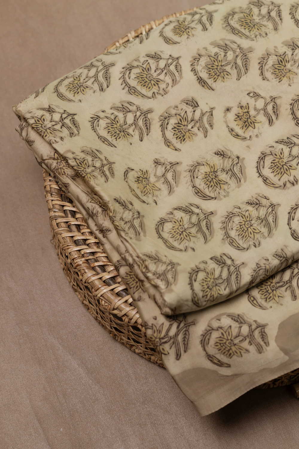 Block Printed Modal Silk Fabric - Matkatus 