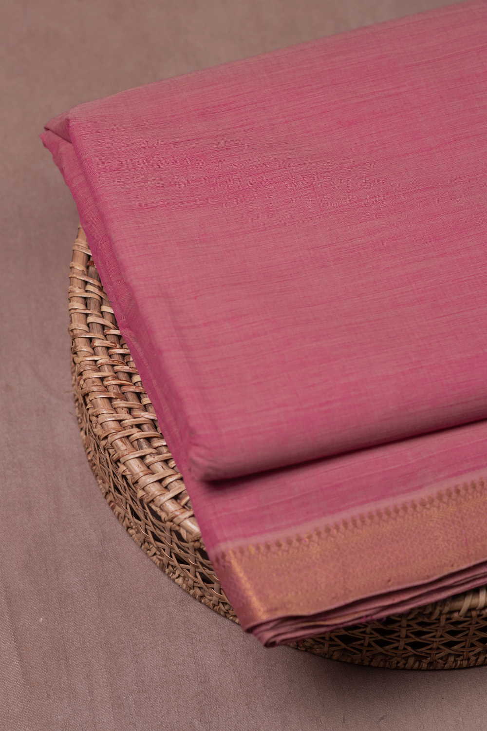 Shades of Pink Mangalagiri Border Cotton Fabric