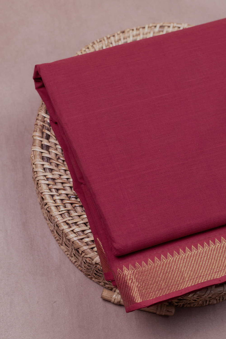 Deep Garnet Maroon Mangalagiri Cotton Fabric