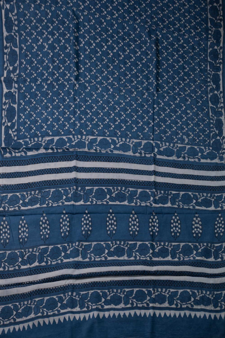 Block Printed Cotton Saree - Matkatus 