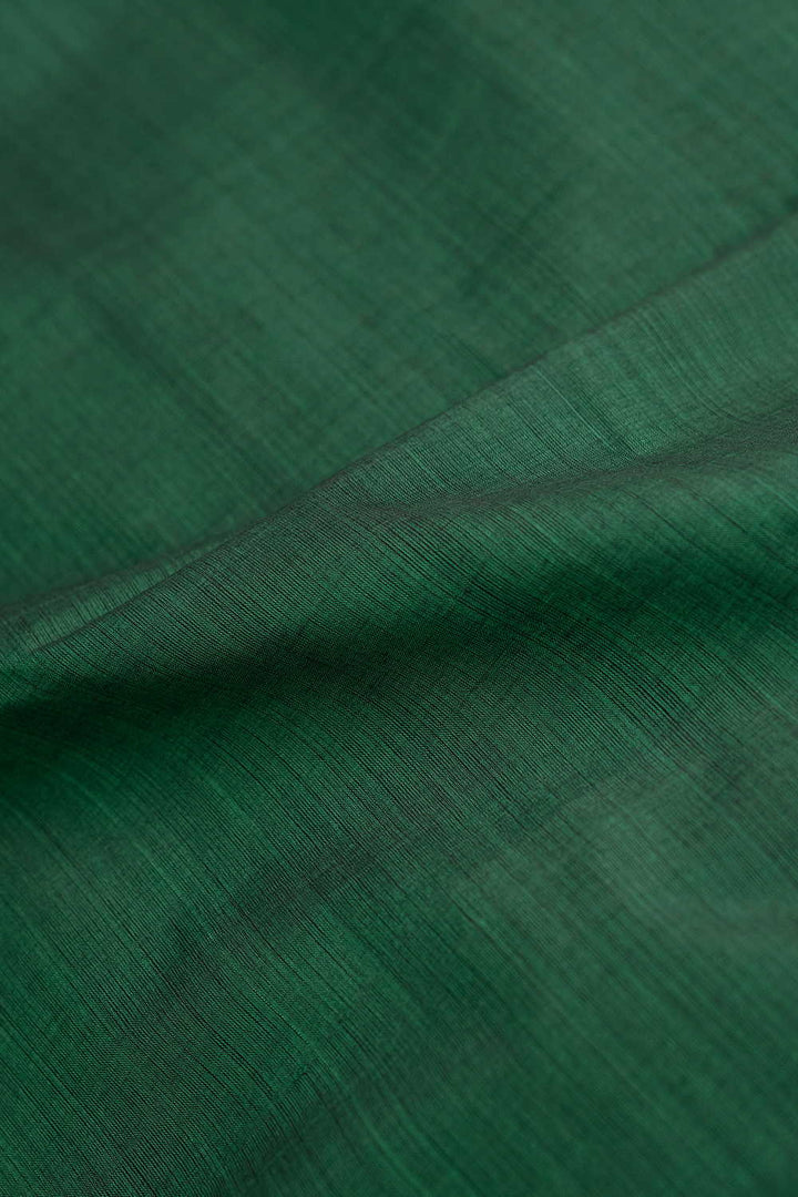 Forest Green Mangalagiri Border Cotton Fabric