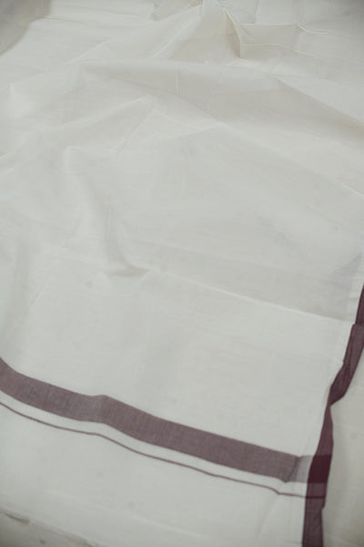 Off-White Handwoven Cotton Dhoti Maroon Ikat Shirt
