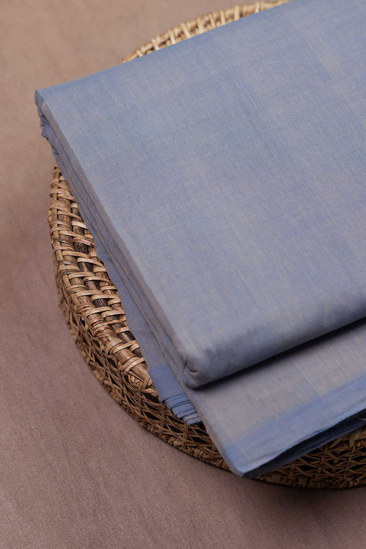 Baby Blue Mangalagiri Cotton Fabric