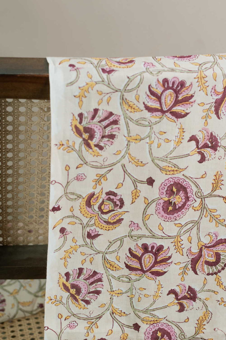Cluster Floral Sanganeri Cotton Fabric - 1m