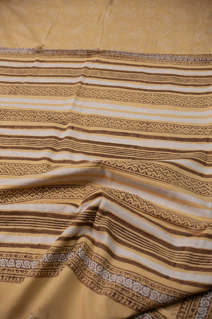 Block Printed Cotton Saree - Matkatus 