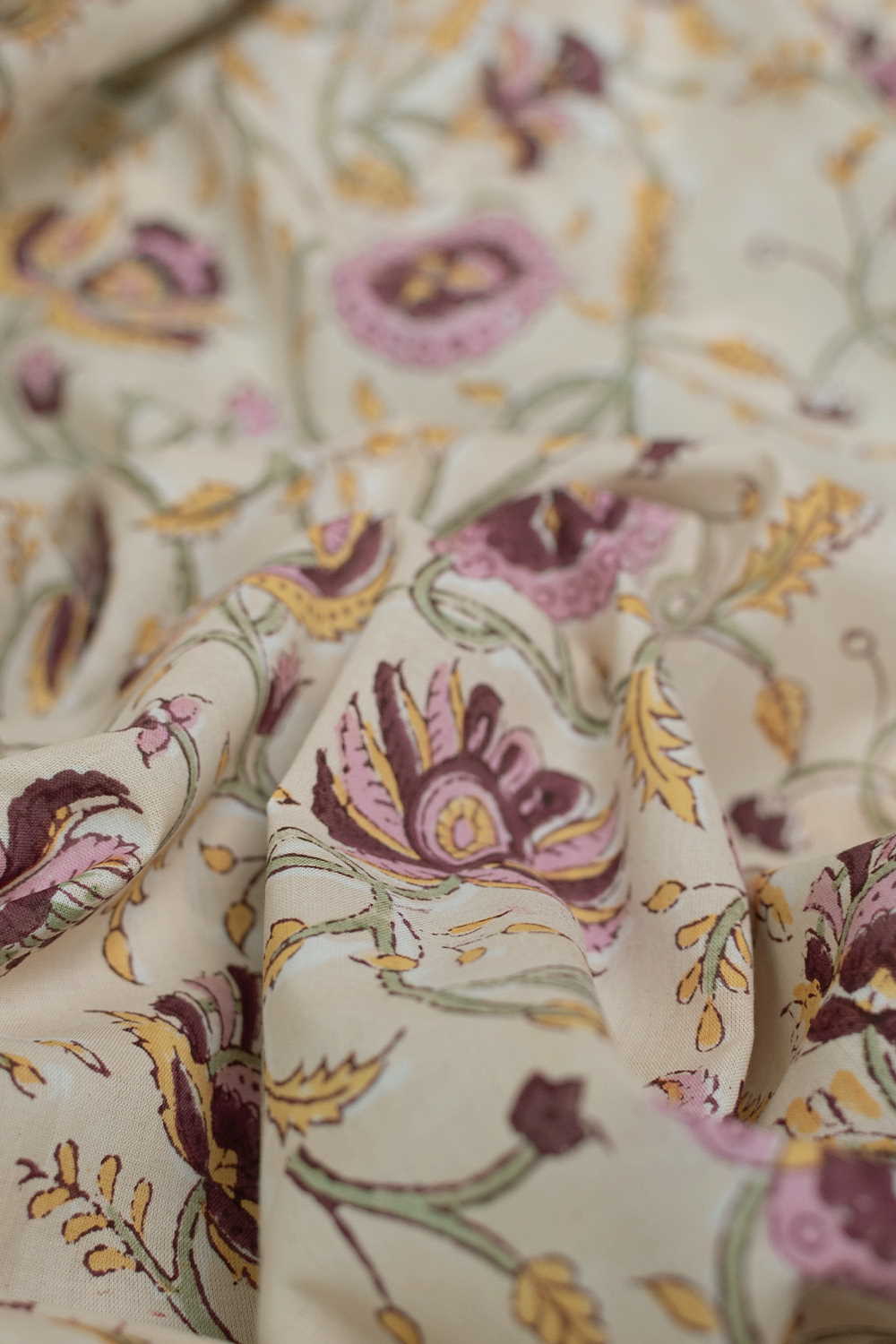 Cluster Floral Sanganeri Cotton Fabric - 1m