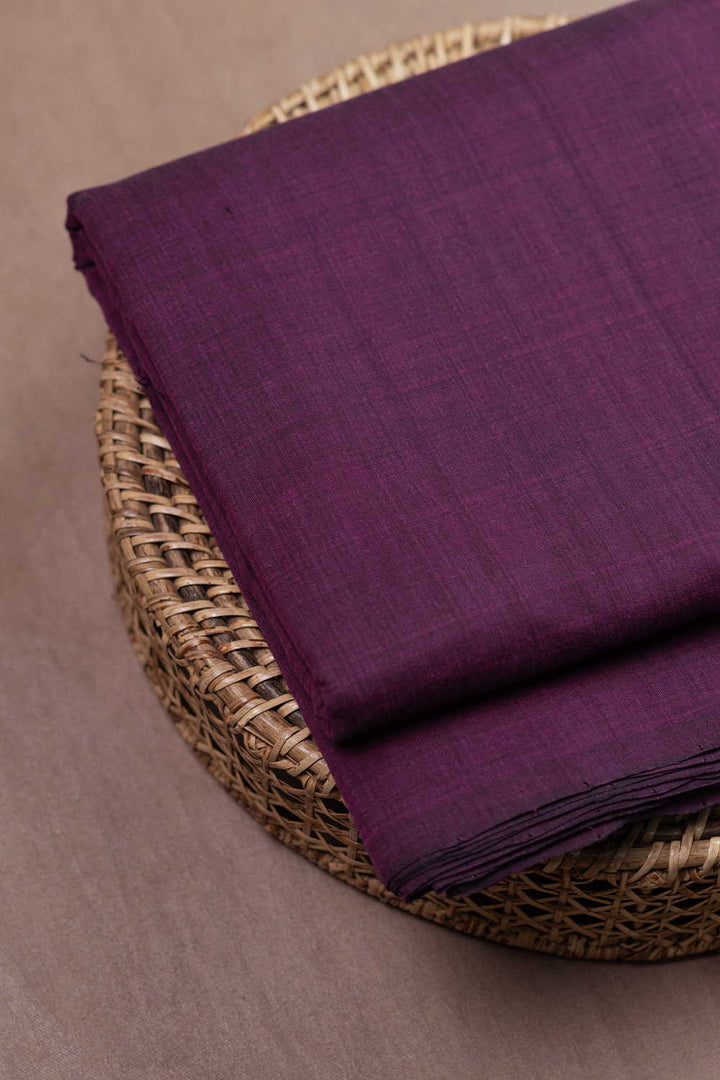 Darker Purple Mangalagiri Cotton Fabric - 1.8m