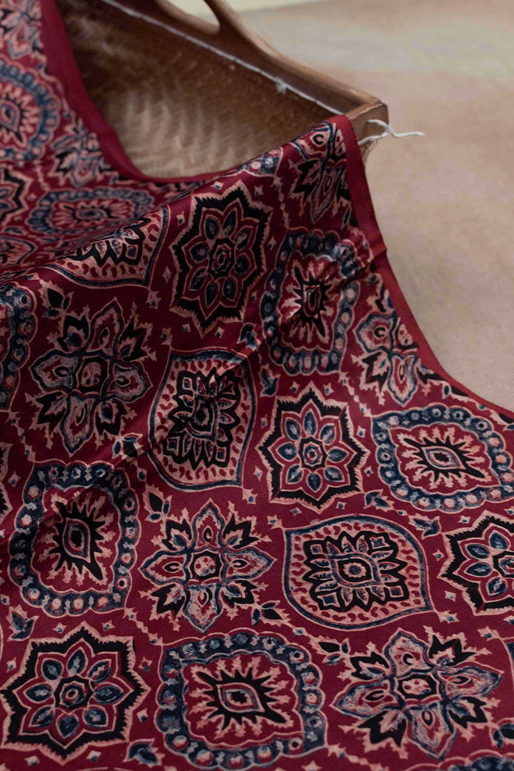 Ajrak Modal Silk Fabric - Matkatus 