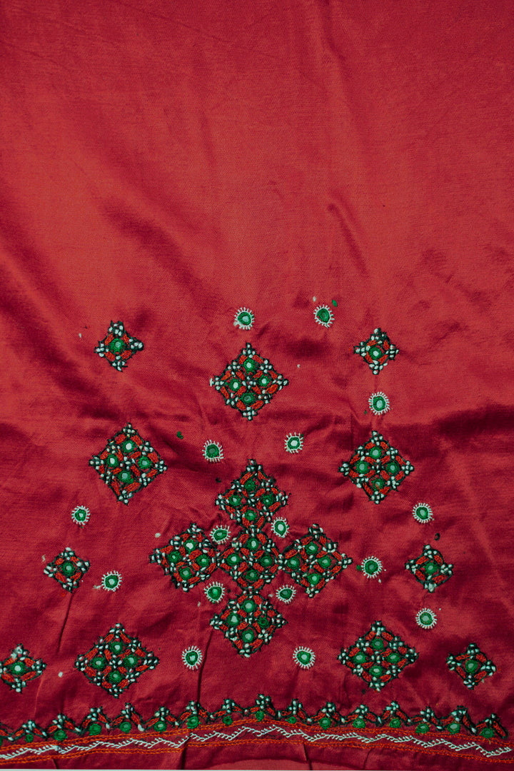 Dark Pink Kutch Embroidered Mashru Silk Blouse