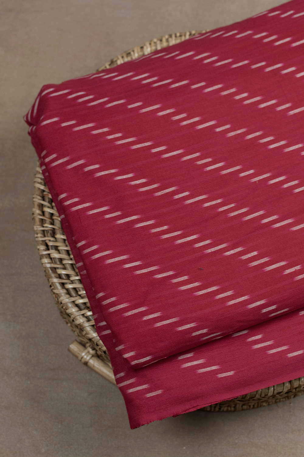 Candy Red Ikat Cotton Fabric - 1.25m