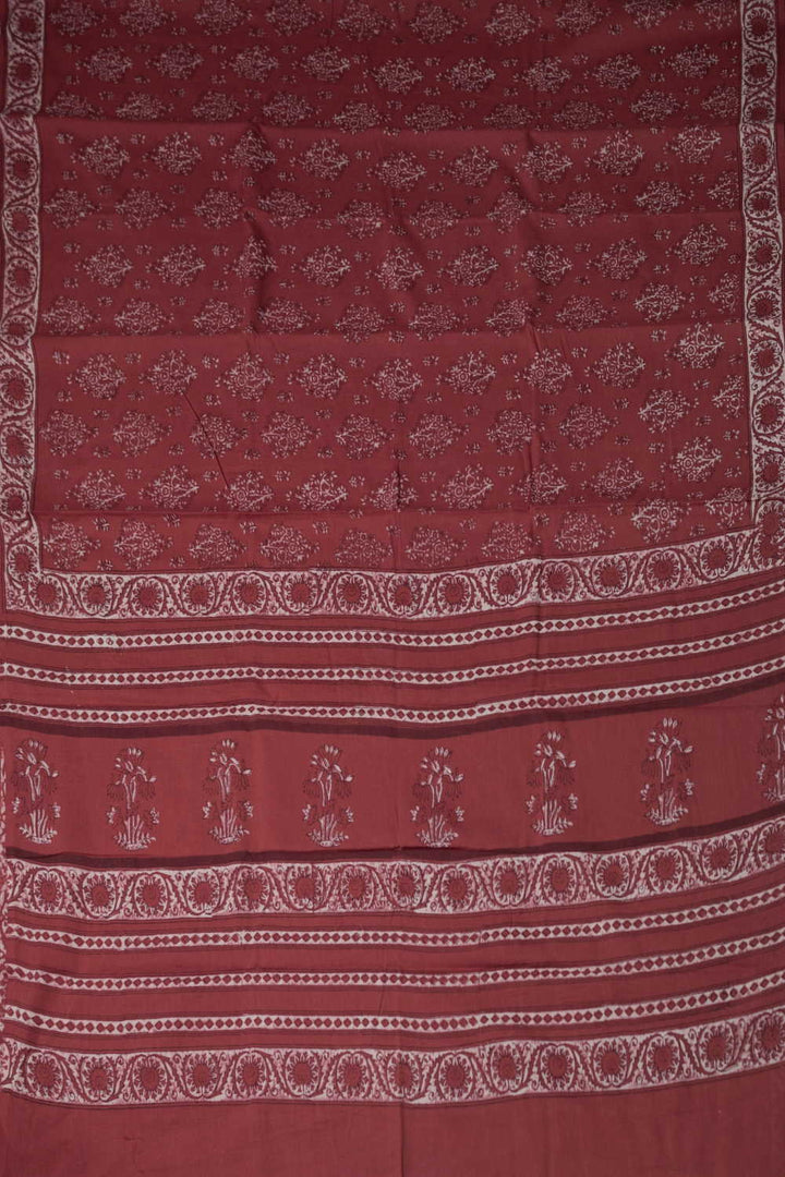 Block Printed Cotton Saree - Matkatus 