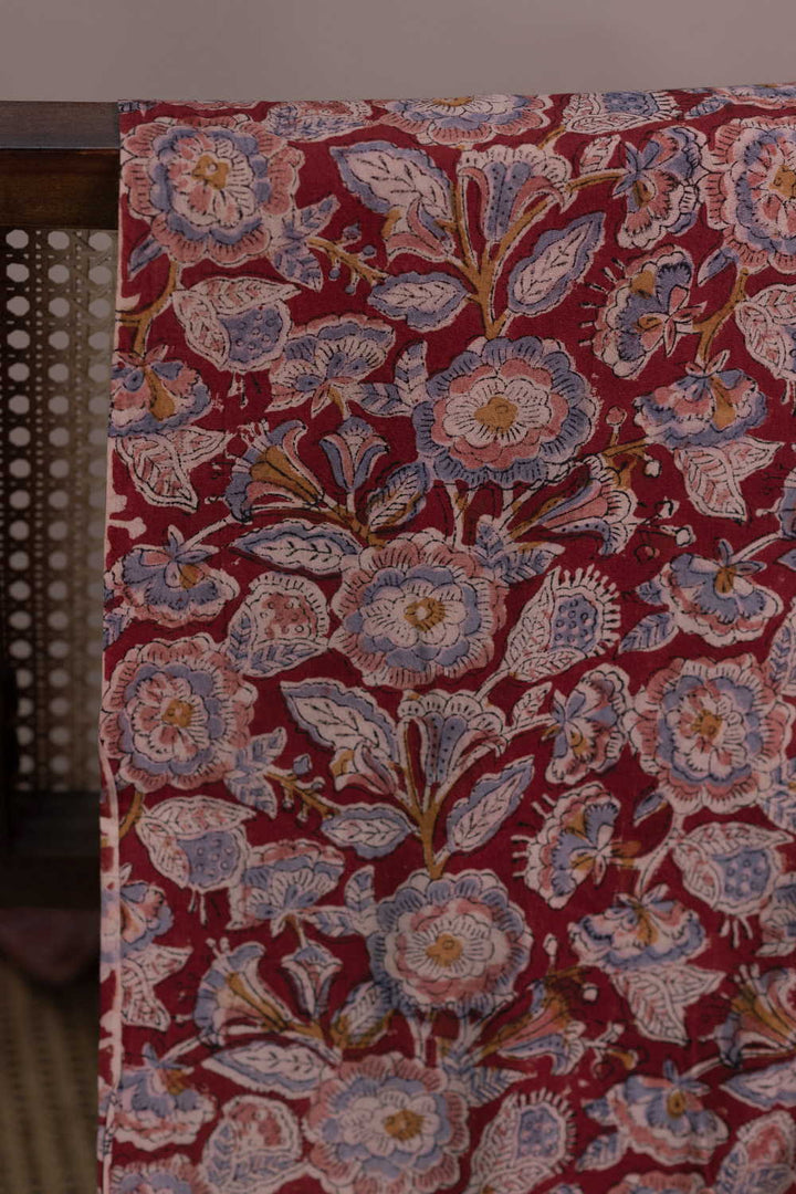 Floral Garden Printed kalamkari Cotton Fabric