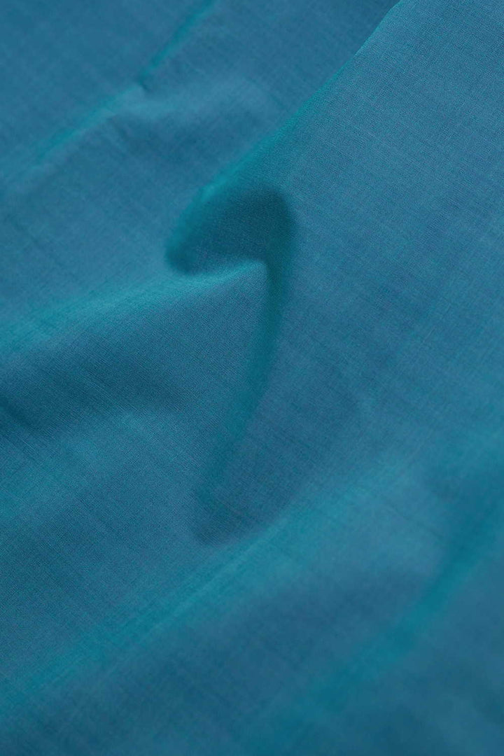 Ramar Blue Mangalagiri Border Cotton Fabric