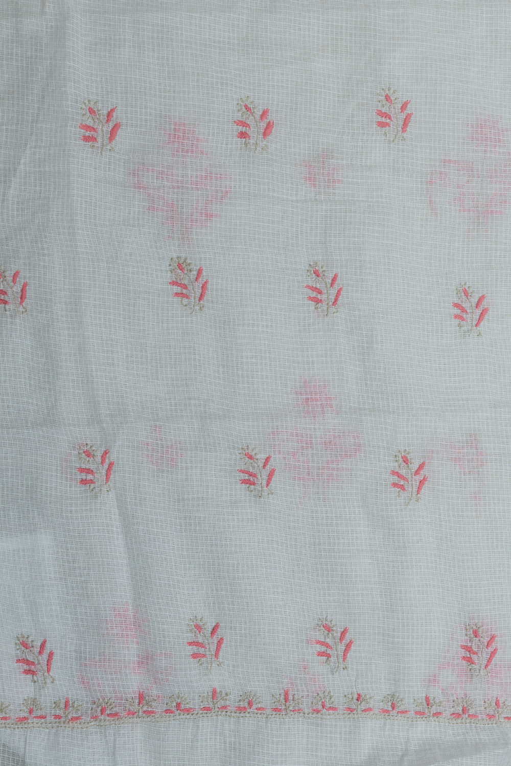 Snow Cream Chikankari Kota Cotton Top & Dupatta