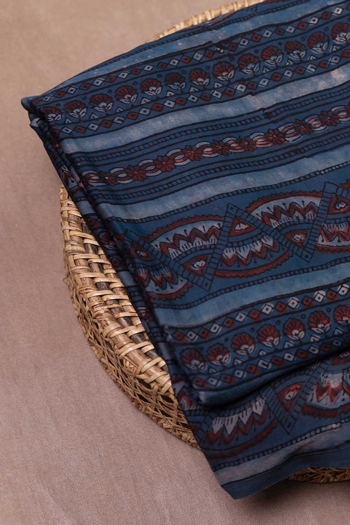 Block Printed Modal Silk Fabric - Matkatus 