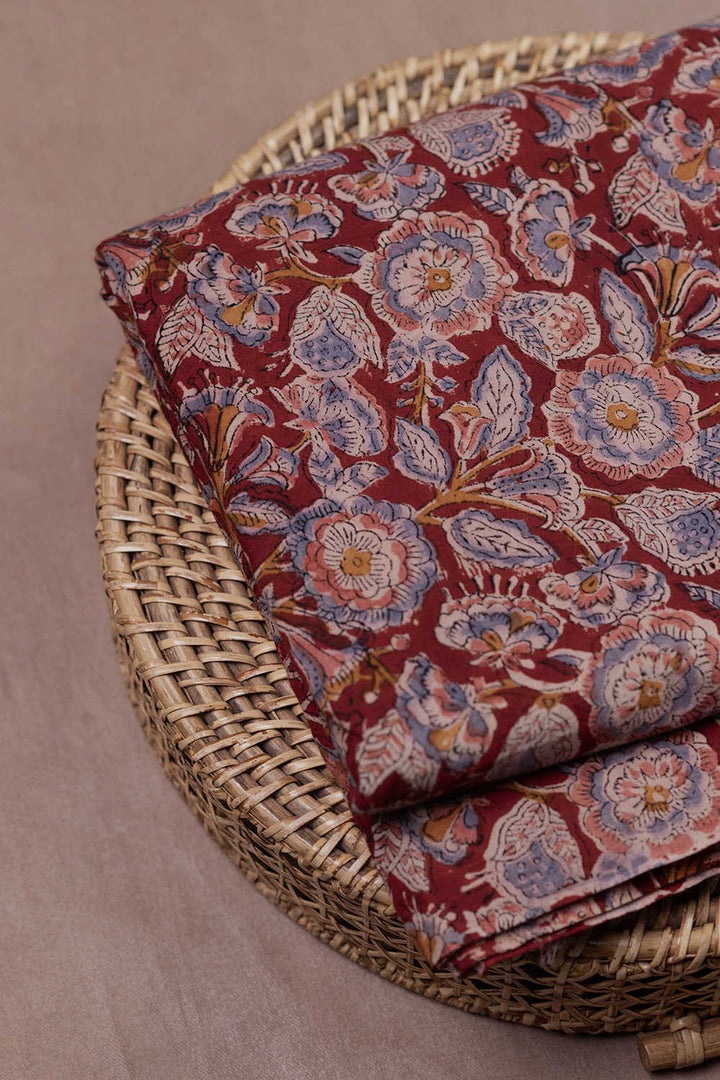 Floral Garden Printed kalamkari Cotton Fabric