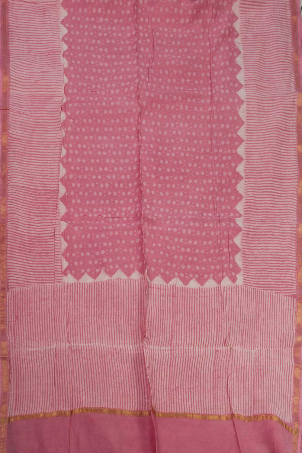 Pink Block Printed Chanderi Dupatta