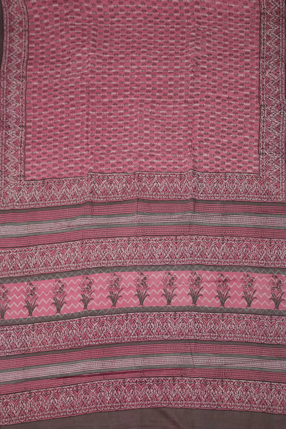 Block Printed Cotton Saree - Matkatus 