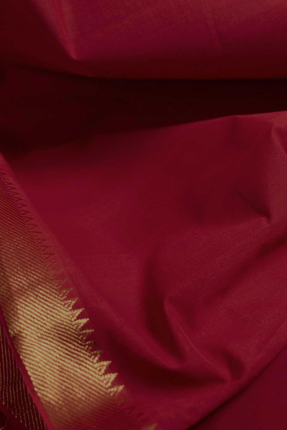 Kumkum Red Mangalagiri Border Cotton Fabric
