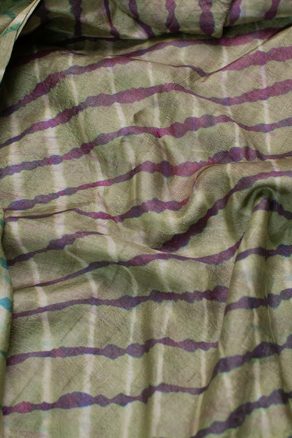 Green Leheriya Tussar Fabric