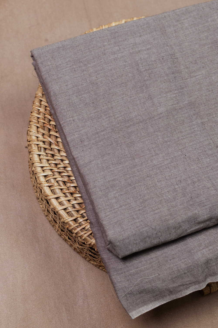 Mauve Grey Handwoven Mul Cotton Fabric