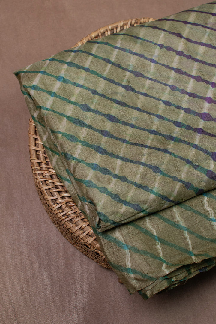 Green Leheriya Tussar Fabric