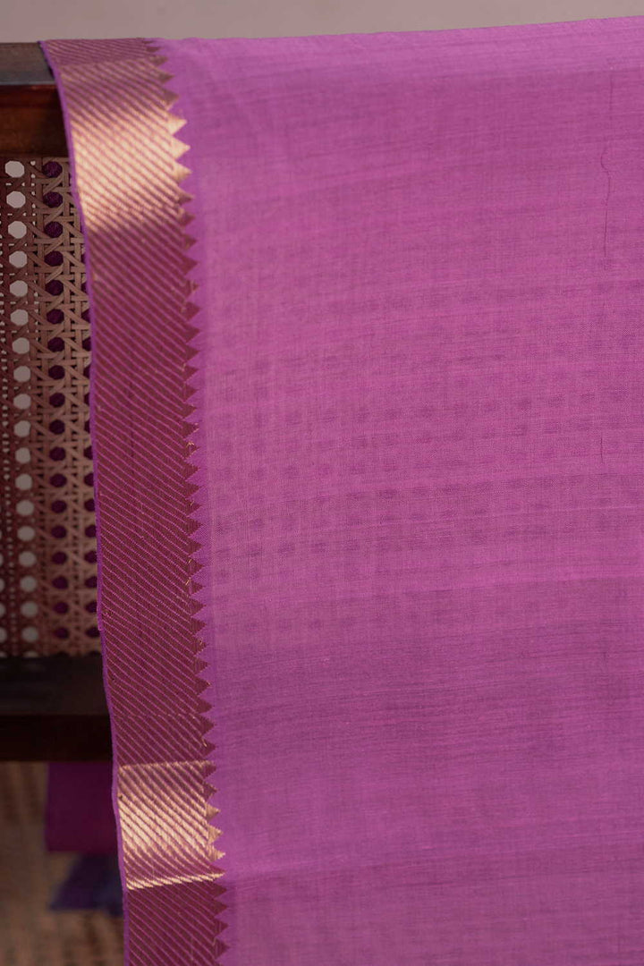 Shades of Onion Pink Mangalagiri Border Cotton Fabric