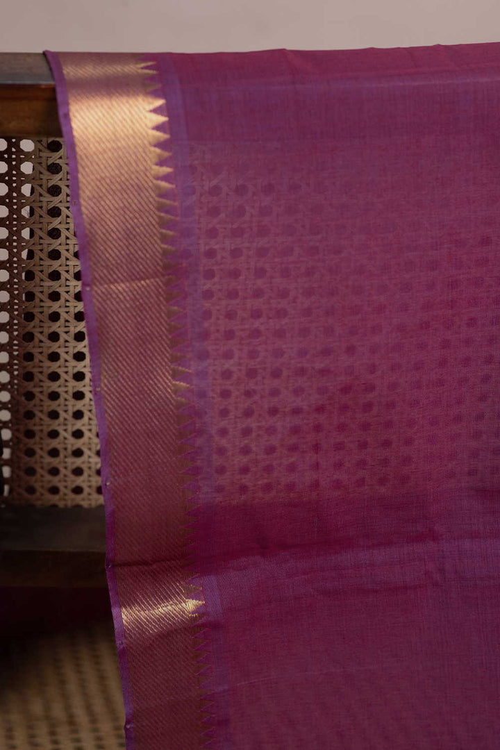 Purple Shade Mangalagiri Border Cotton Fabric