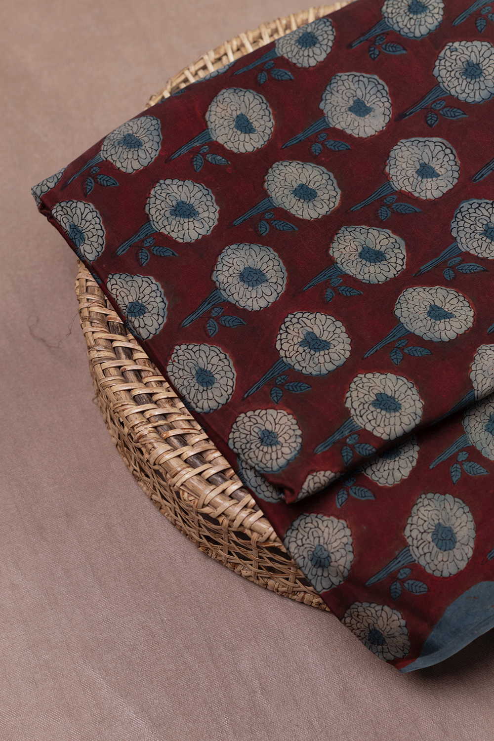 Block Printed Modal Silk Fabric - Matkatus 
