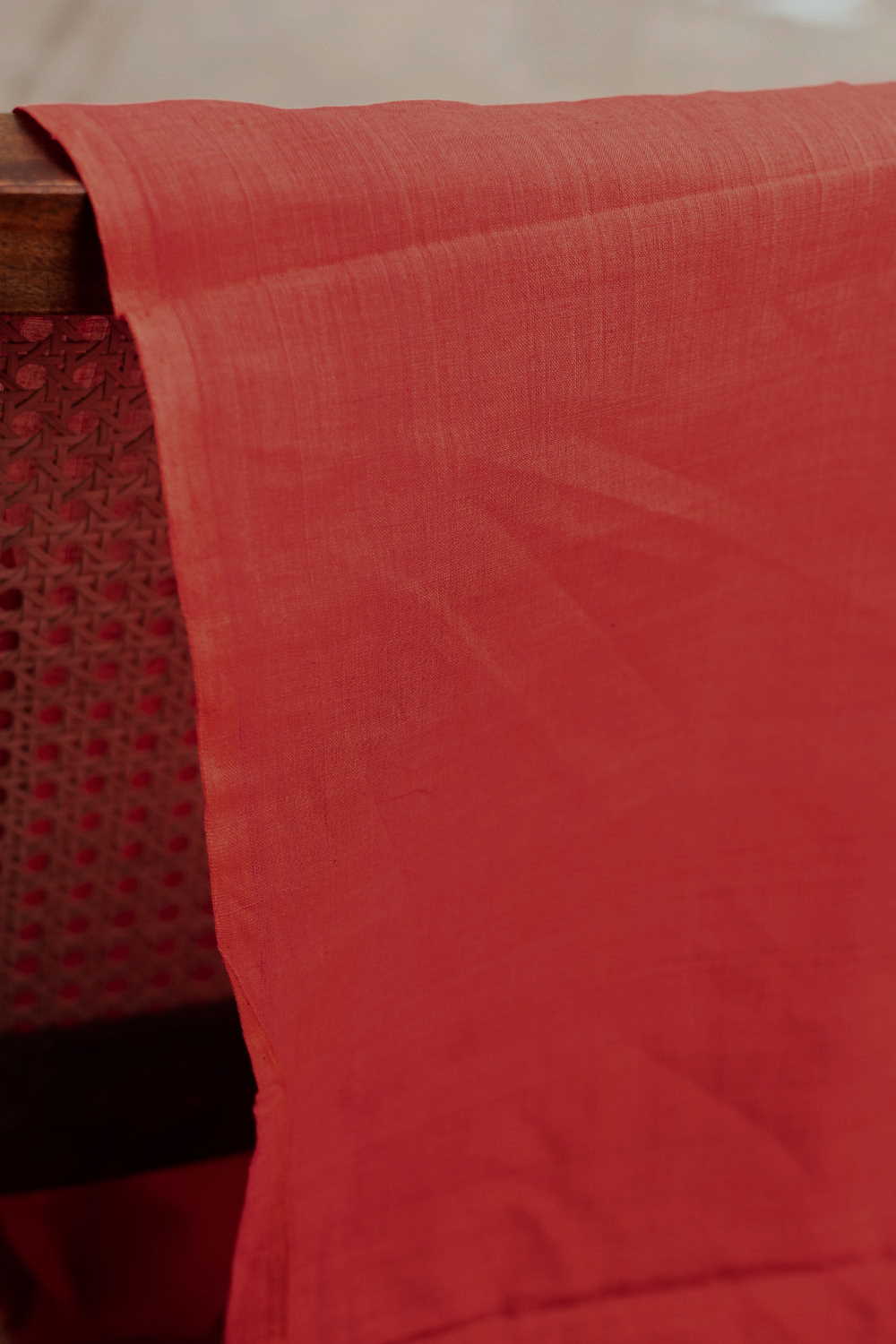 Orange Mangalagiri Cotton Fabric