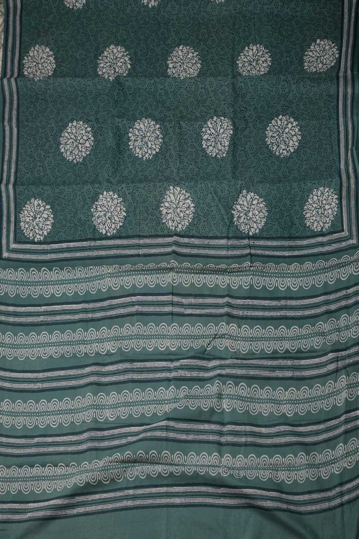 Block Printed Cotton Saree - Matkatus 