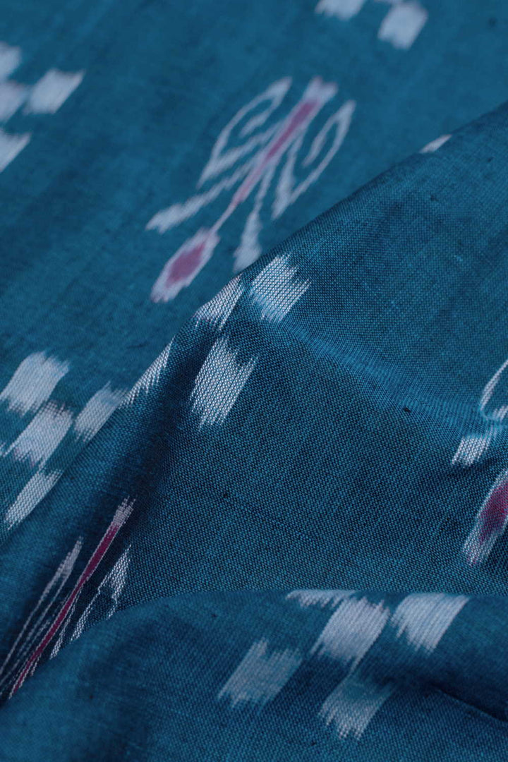 Motifs on Blue Orissa Ikat Cotton Fabric
