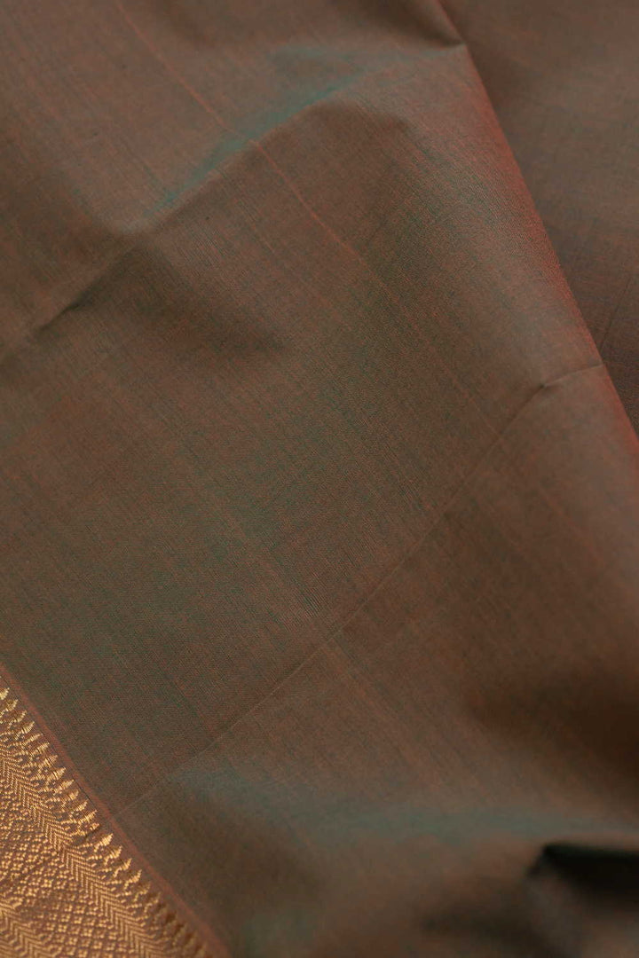 Dual Tone Green Mangalagiri Border Cotton Fabric