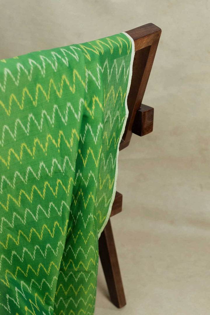 Parakeet Green Ikat Cotton Fabric